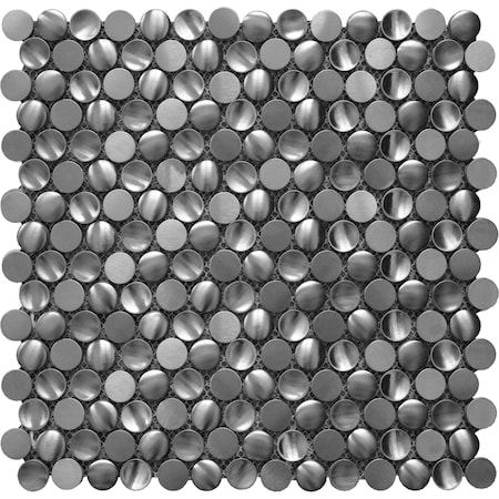 Apollo Tile 3D Metal Penny 4.75 sq.ft 11.7 in. x11.7 in. Mosaic Tile, 5PK APLMM9925EC32